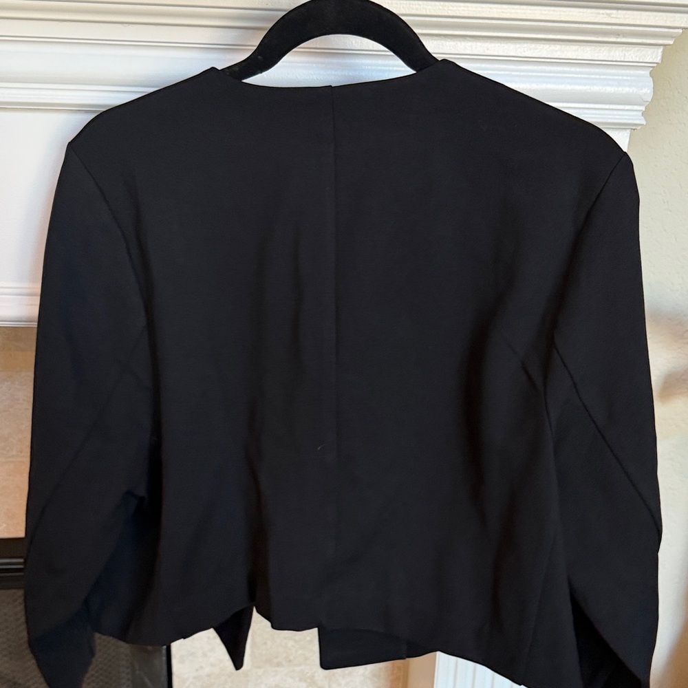 torrid Black Collarless Open-Front Zip-Pocket Blazer - Picture 7 of 7